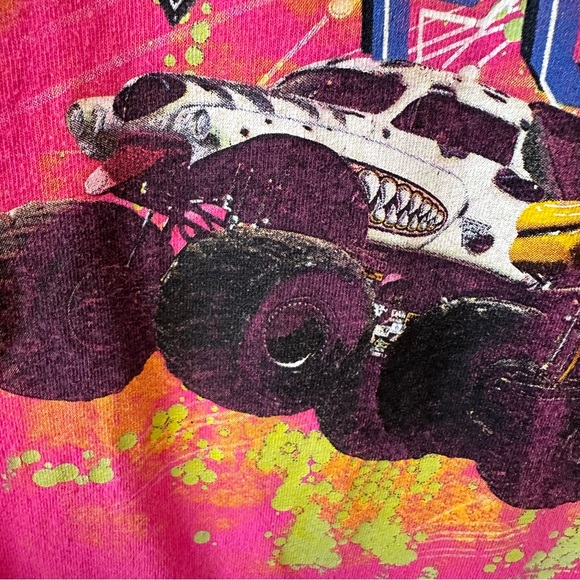 Monster Jam Truck Scooby-Doo All American Kids Girl Pink T-Shirt Size M - Picture 12 of 14